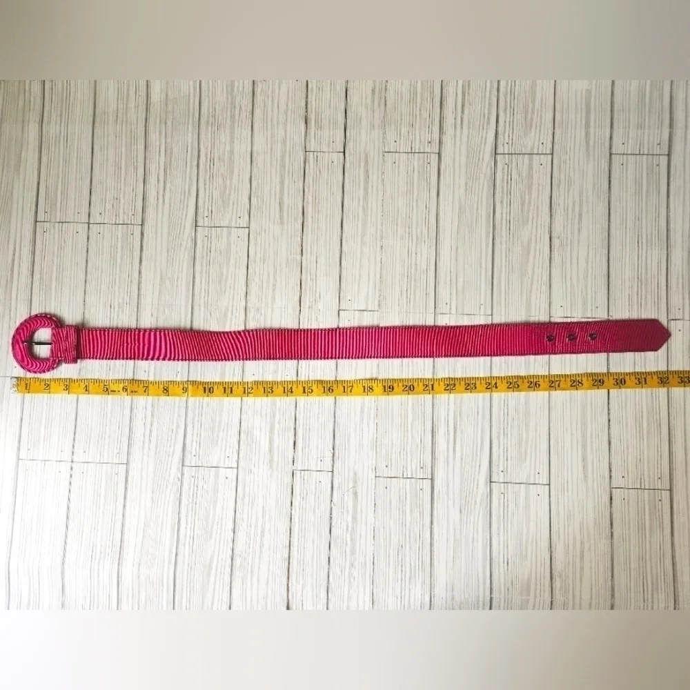 Yves Saint Laurent Rive Gauche Woven Cinch Waist Belt in Pink Size 28
